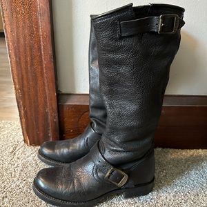 FRYE black leather slouchy boots